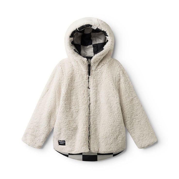 NUNUNU Smokey Natural Reversible Checkmate Down Jacket