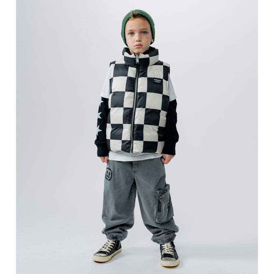 NUNUNU Smokey Natural Checkmate Down Vest