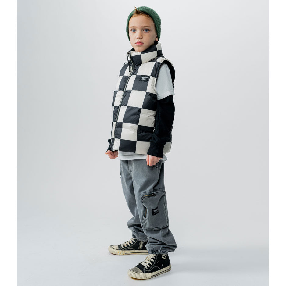 NUNUNU Smokey Natural Checkmate Down Vest