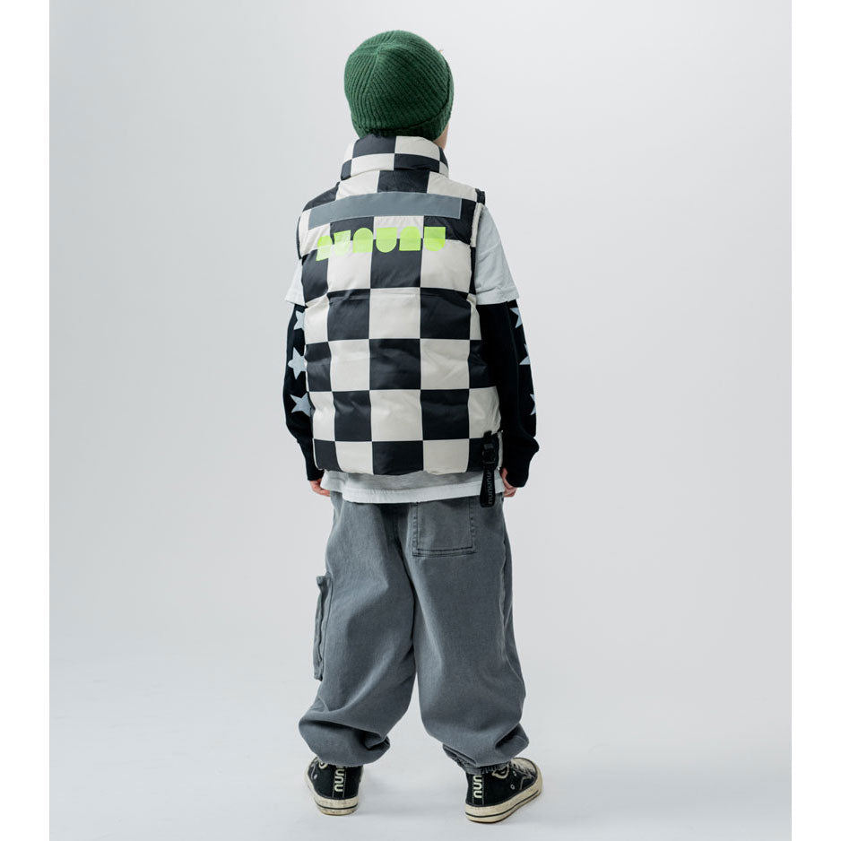 NUNUNU Smokey Natural Checkmate Down Vest