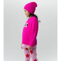 NUNUNU Hot Pink Side Eye Knit Pullover