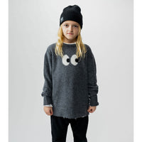 NUNUNU Grey Side Eye Knit Pullover