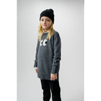 NUNUNU Grey Side Eye Knit Pullover