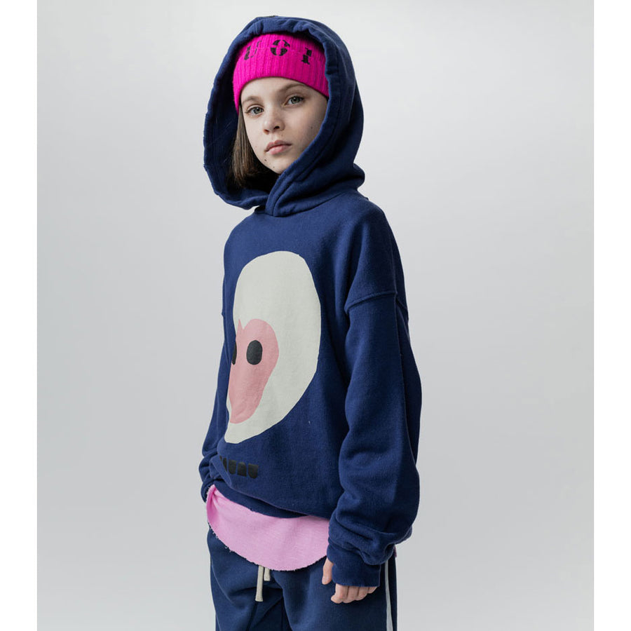 NUNUNU Washed Indigo Monkey Around Hoodie