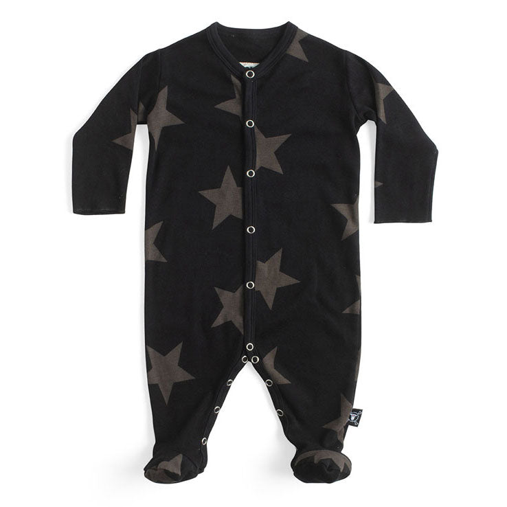 Nununu Black Star Footed Overall