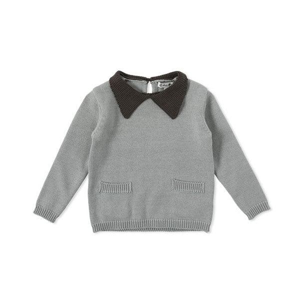 Bene Bene Greyish Blue Noah Collar Knit