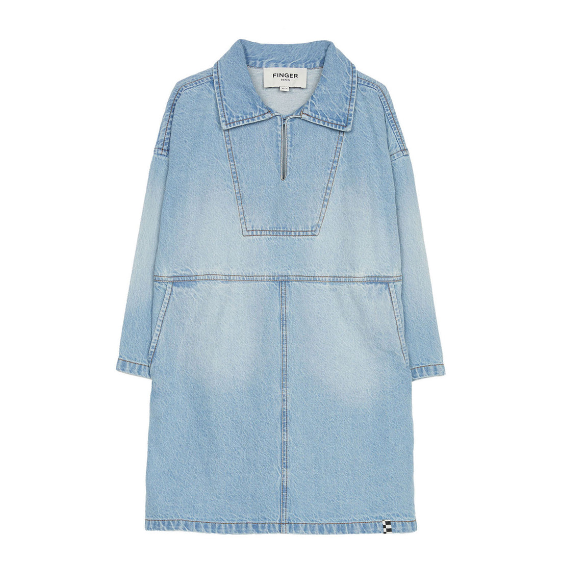 Finger In The Nose Blue Denim Olga Dress - Main Image