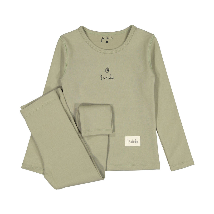 Ladida Layette Olive Acorn Pajamas