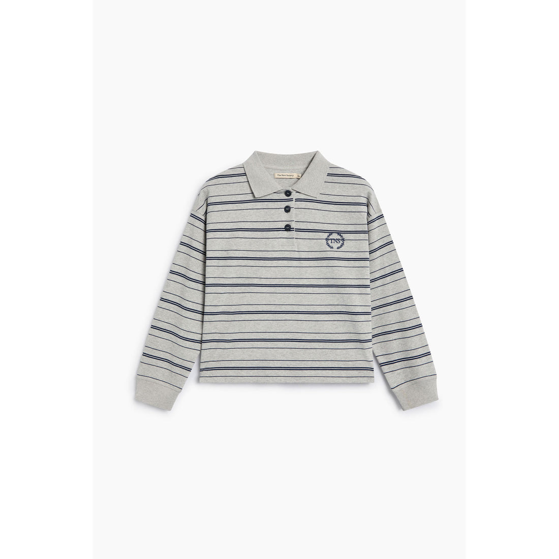 The New Society Black Iris Stripe Ona Polo