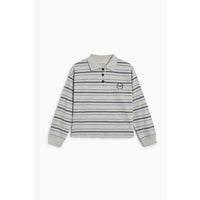 The New Society Black Iris Stripe Ona Polo