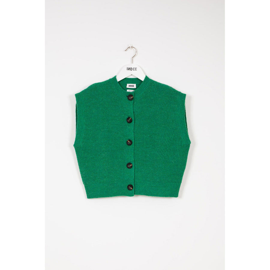 Indee Mint Green Osiris Sleeveless Cardigan