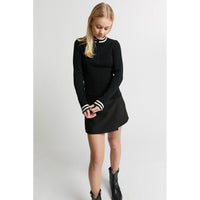 Indee Black Olympia Zipper  Turtleneck