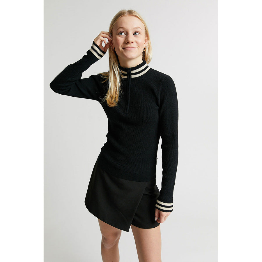 Indee Black Olympia Zipper  Turtleneck