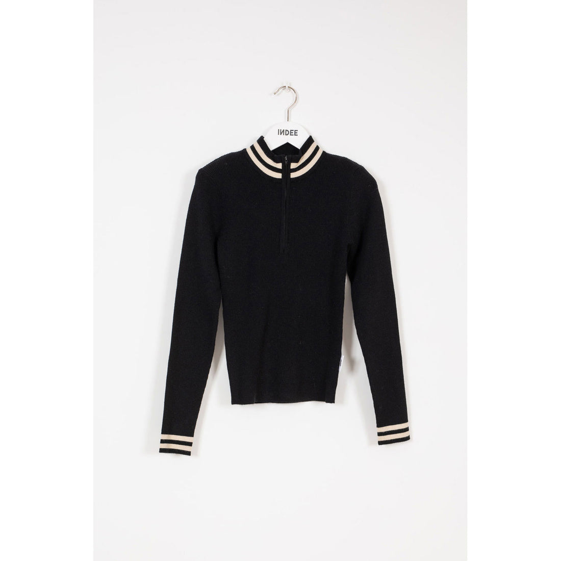 Indee Black Olympia Zipper  Turtleneck