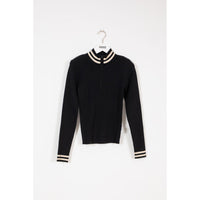 Indee Black Olympia Zipper  Turtleneck