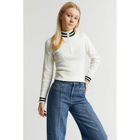 Indee Off White Olympia Zipper Turtleneck