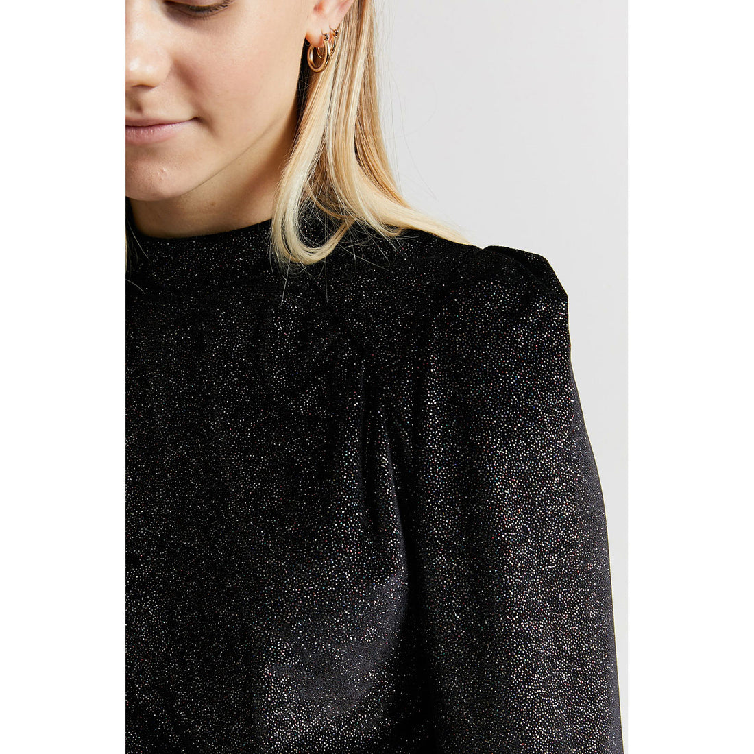 Indee Black Omega Glitter Top