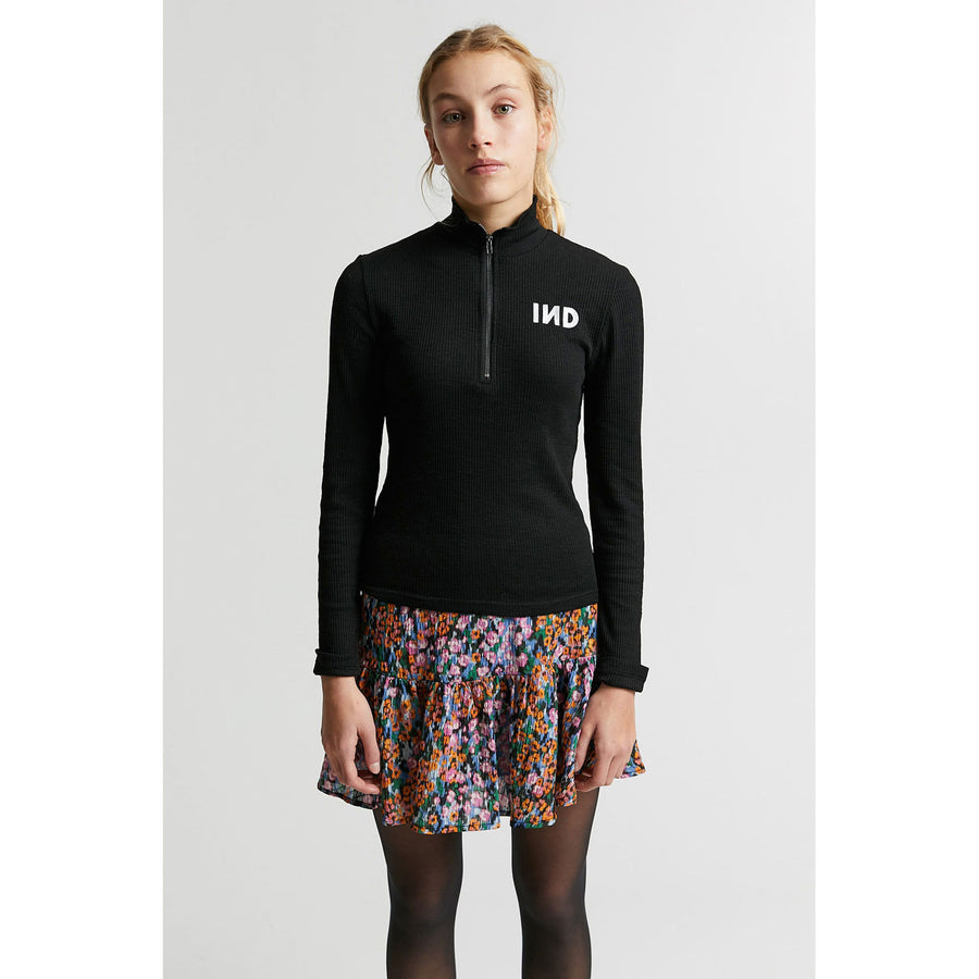 Indee Black Oregano Zipped Cotton Pullover