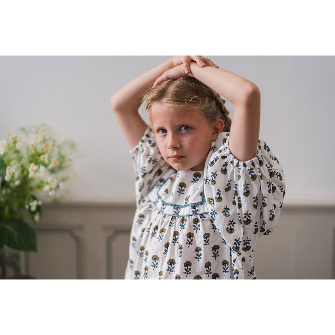 Little Cotton Clothes Marigold Floral Organic Aggie Blouse