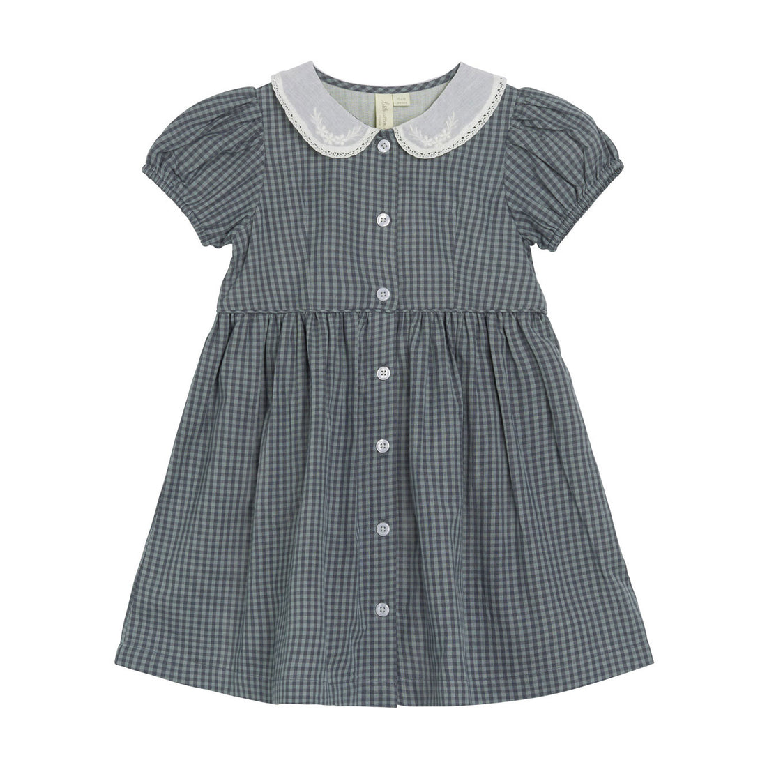 Little Cotton Clothes Little Blue Check Organic Audrey Dress