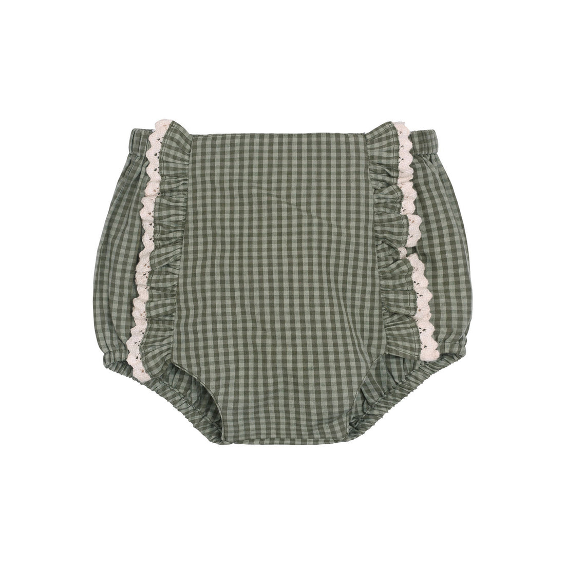 Little Cotton Clothes Little Green Check Organic Dorit Bloomers