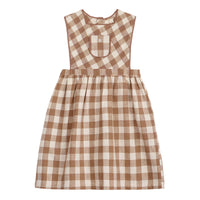 Little Cotton Clothes Cinnamon Gingham Organic Dorothea Pinafore