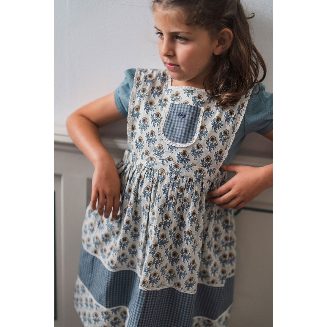 Little Cotton Clothes Thistle Floral Organic Dorothea Pinafore