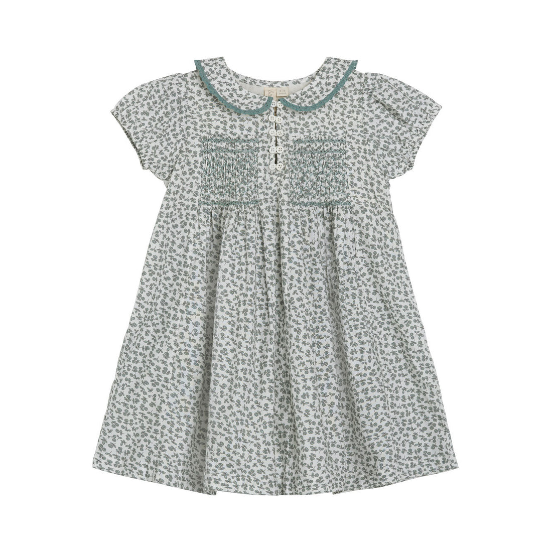 Little Cotton Clothes Porcelain Organic Elizabeth Smocked Dress