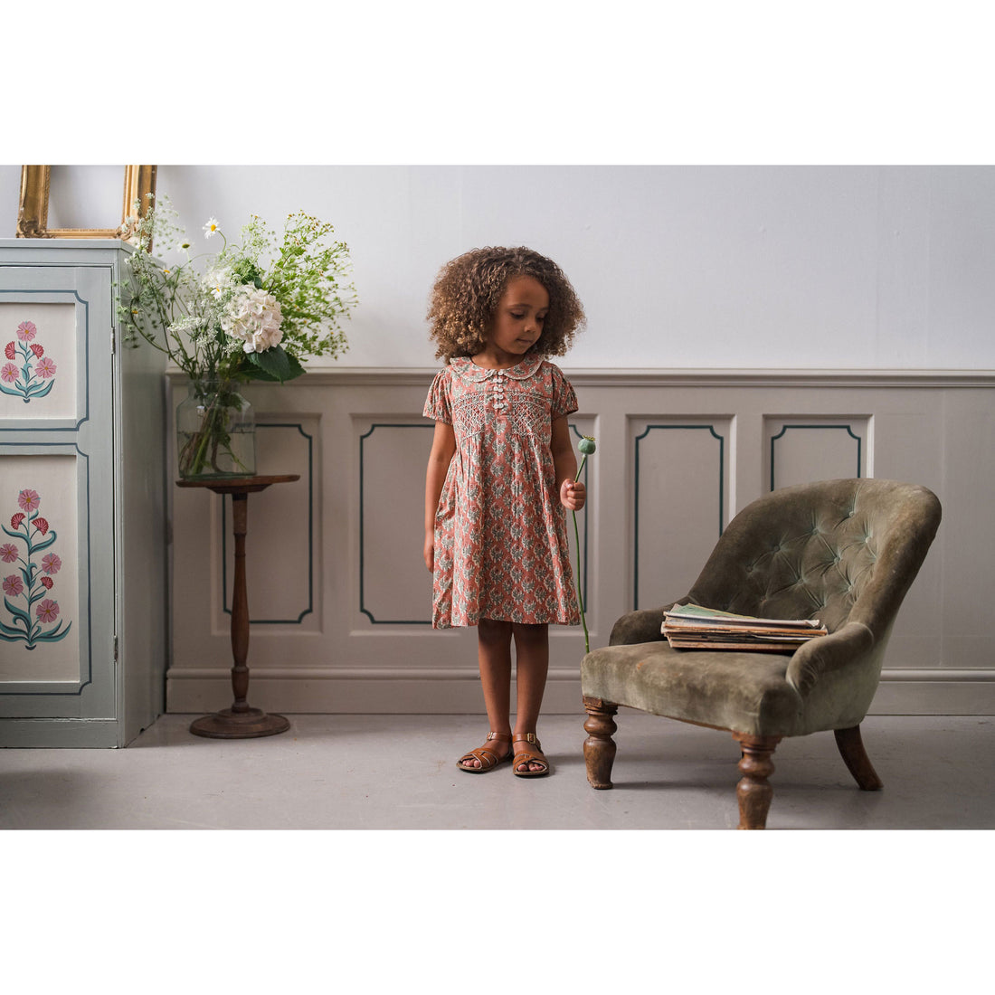 Little Cotton Clothes Summer Jam Floral Organic Elizabeth Smocked Dress