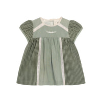 Little Cotton Clothes Little Green Check Organic Ella Blouse