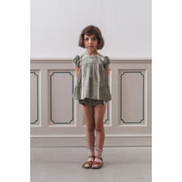 Little Cotton Clothes Little Green Check Organic Ella Blouse