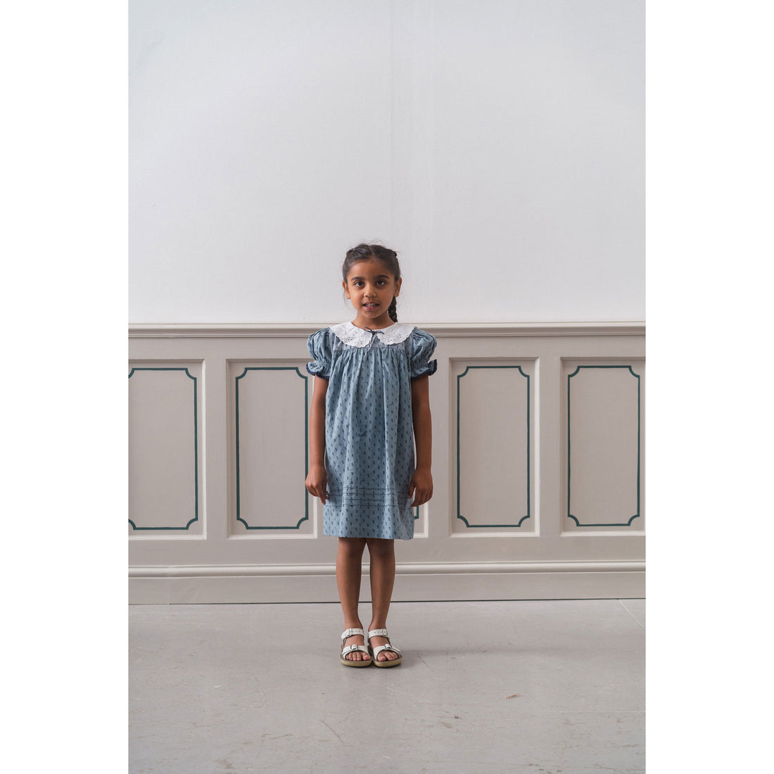 Little Cotton Clothes Dorset Floral Organic Iris Dress