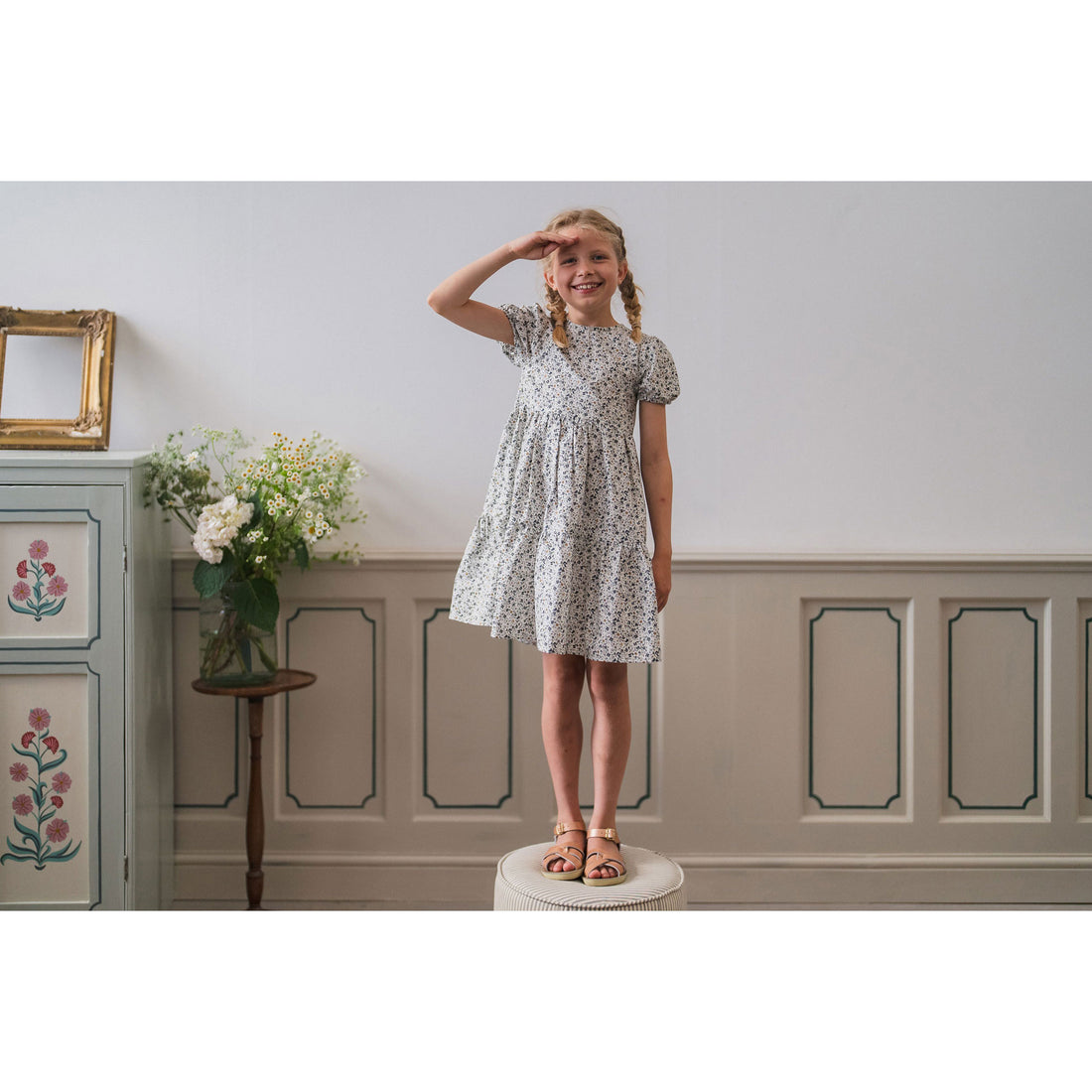 Little Cotton Clothes Evesham Floral Organic Katie Dress