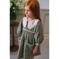 Little Cotton Clothes Little Green Check Organic Lottie Dress