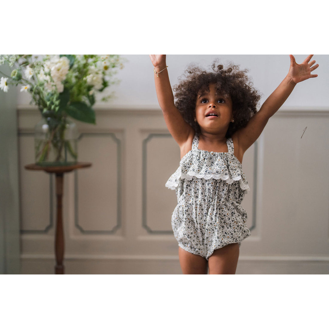 Little Cotton Clothes Evesham Floral Organic Nelly Romper