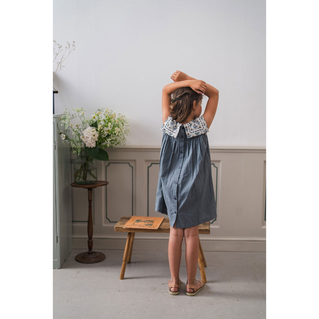 新品　Little Cotton Clothes◆Organic Nola Dr Little Cotton Clothes Little Blue Check Organic Nola Dress