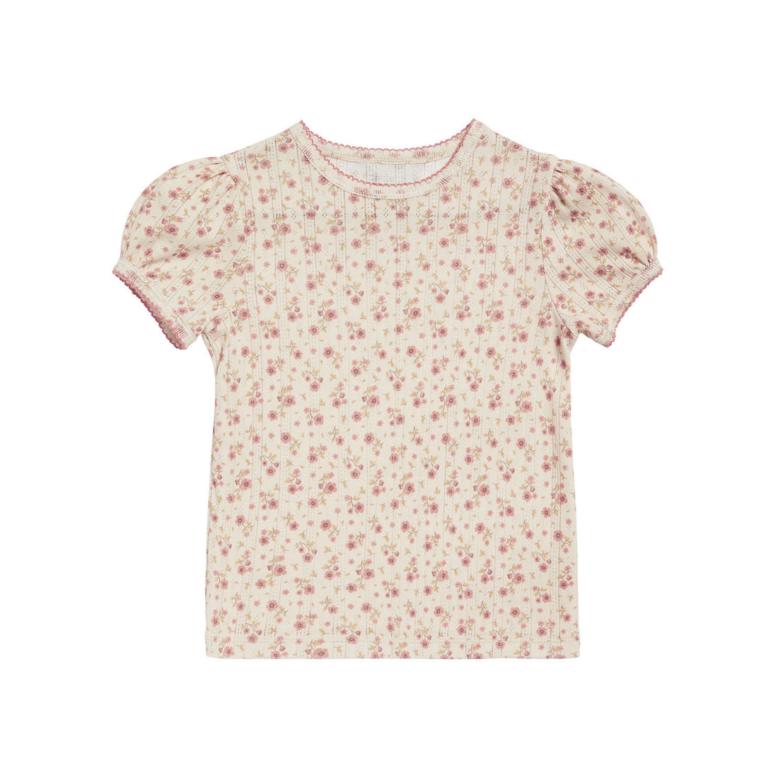 Little Cotton Clothes Bronte Floral Organic Pointelle T-shirt