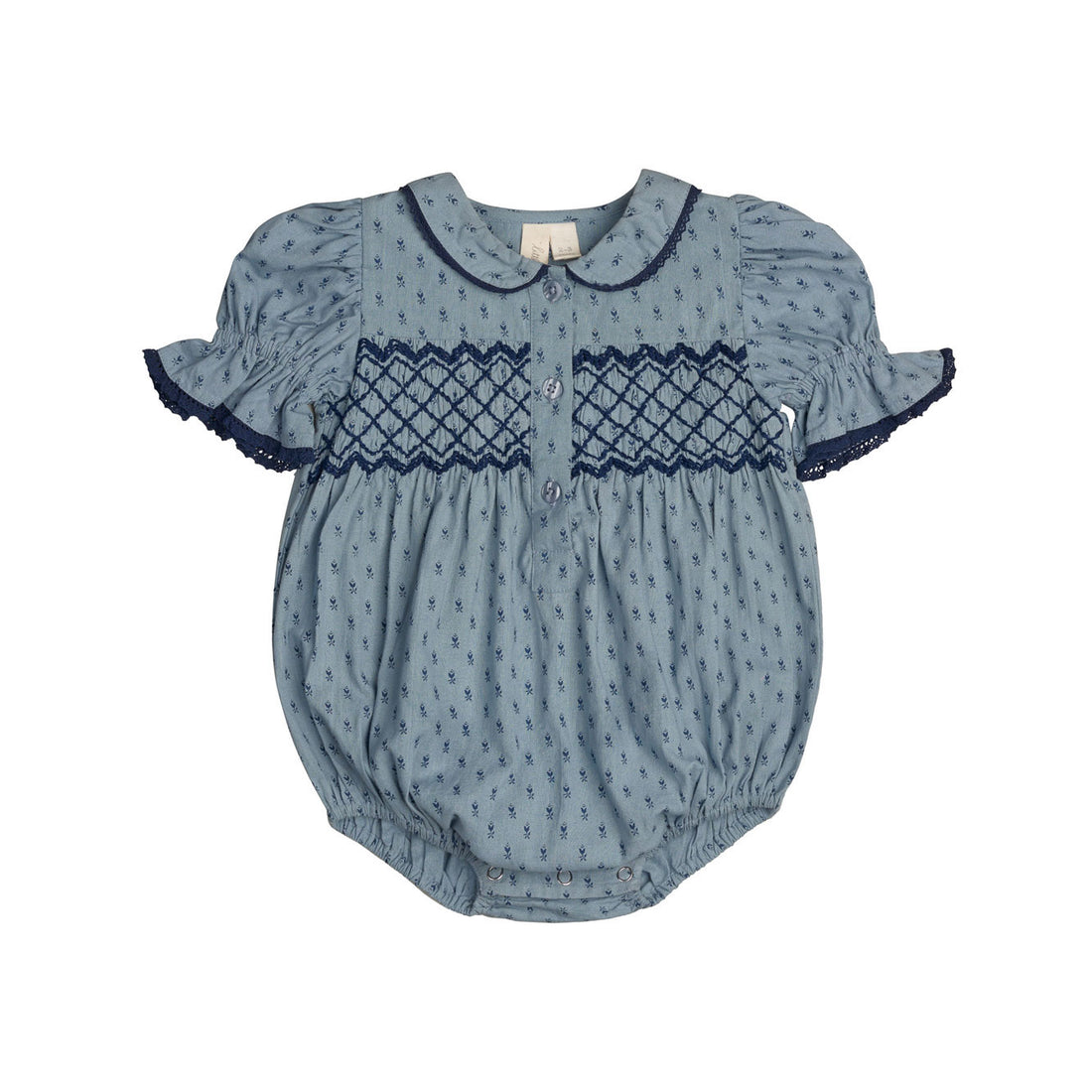 Little Cotton Clothes Dorset Floral Organic Smocked Emilie Romper