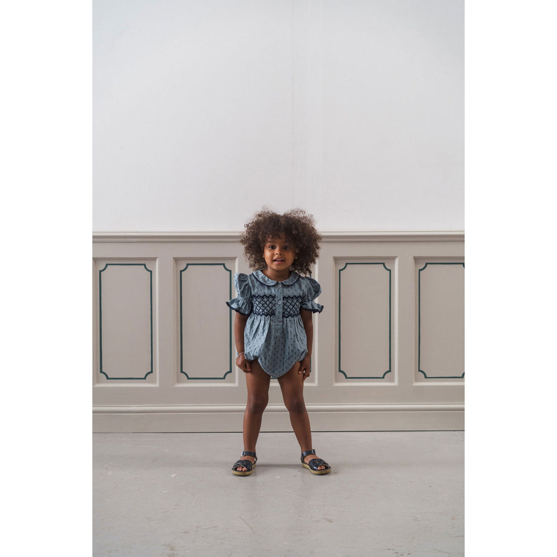 Little Cotton Clothes Dorset Floral Organic Smocked Emilie Romper