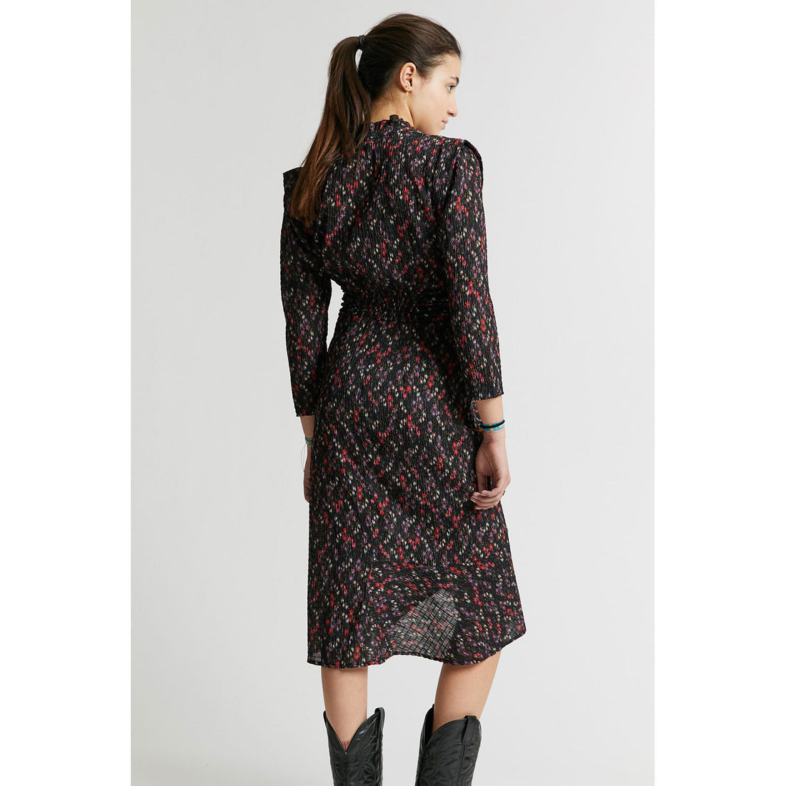 Indee Black Organico Printed Long Dress