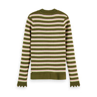 Scotch Shrunk Military Striped Slim Fit Rib Pullover