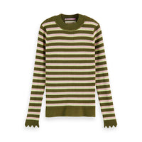 Scotch Shrunk Military Striped Slim Fit Rib Pullover