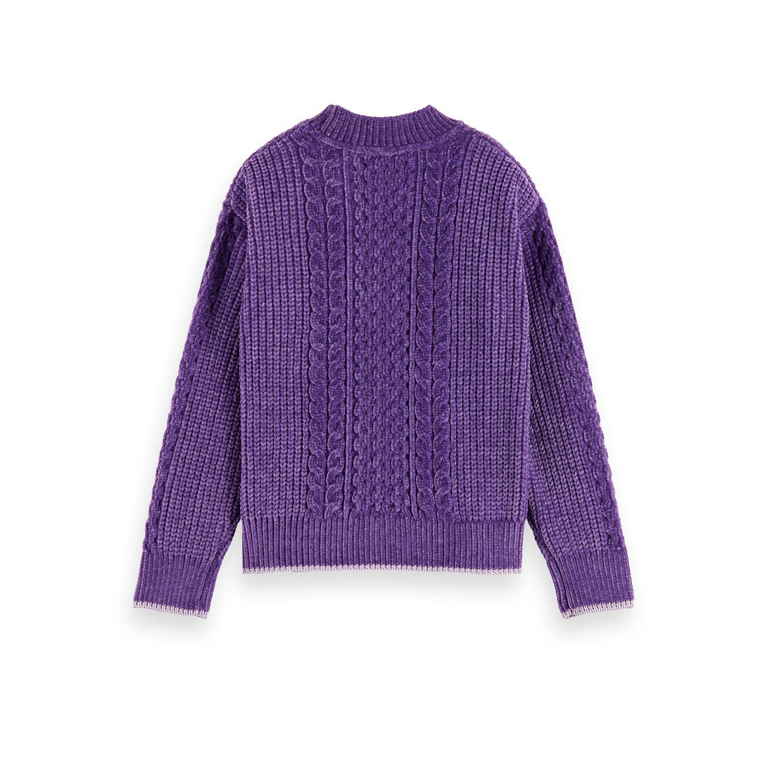Scotch Shrunk Purple Chenille Cable Knit Pullover
