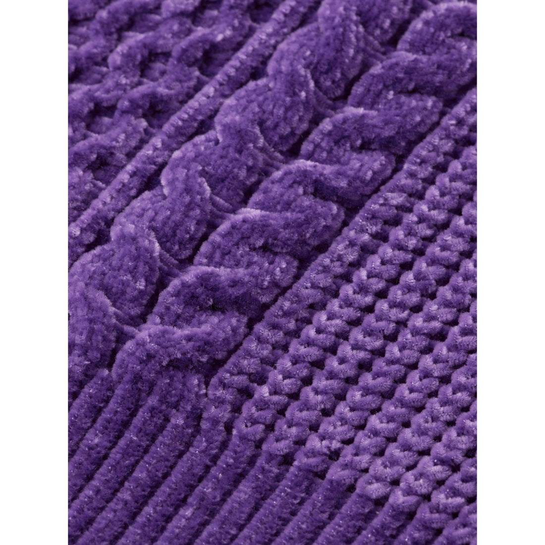 Scotch Shrunk Purple Chenille Cable Knit Pullover