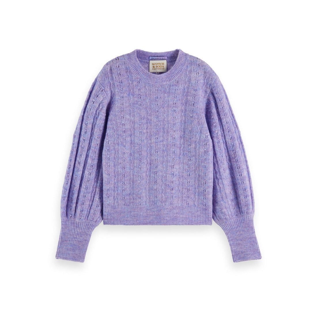 Scotch Shrunk Lavender Melange Knit Structured Pullover