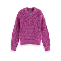 Scotch Shrunk Violet Melange Velvet Structured Pullover