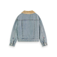 Scotch Shrunk Indigo Teddy Lined Denim Biker Jacket
