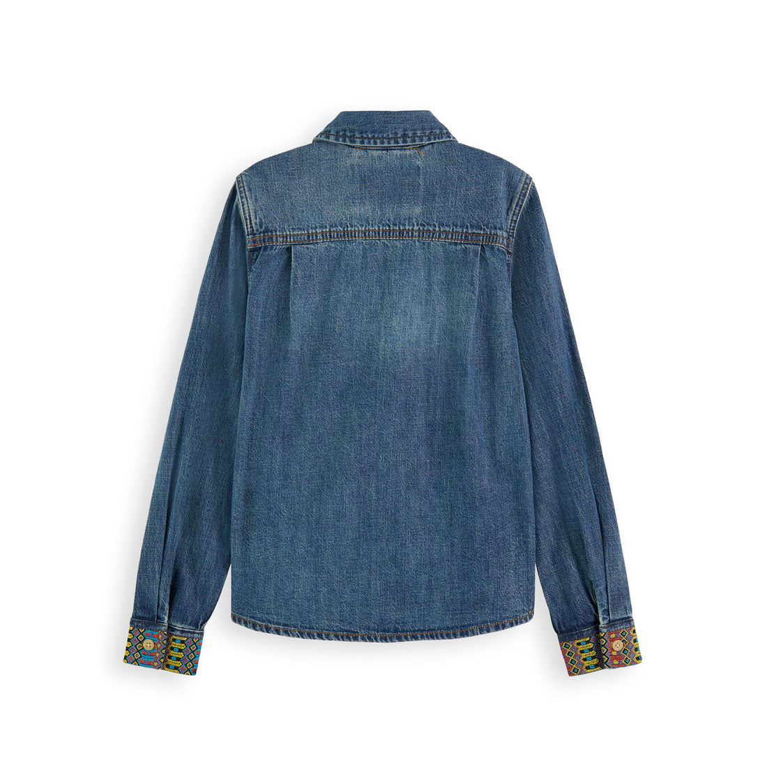 Scotch Shrunk Indigo Washed Denim Embroidery  Shirt