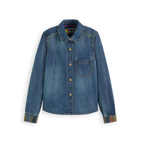 Scotch Shrunk Indigo Washed Denim Embroidery  Shirt