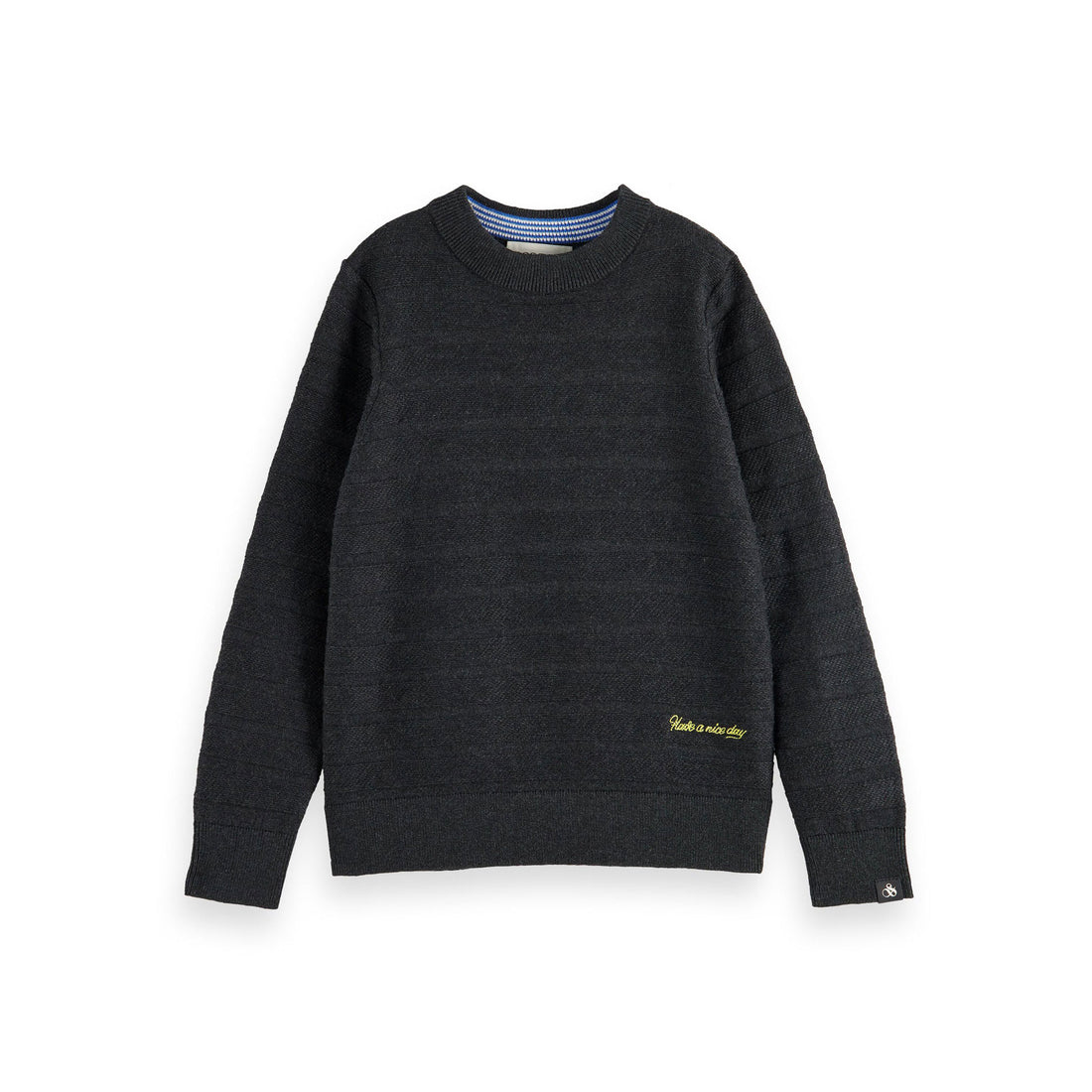 Scotch Shrunk Antracite Melange Structured Pullover